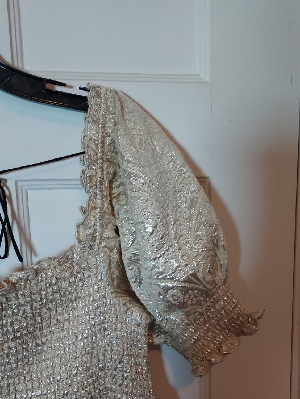 Hill House Home Athena Nap Dress in Gold Brocade Size Medium - Picture 8 of 16